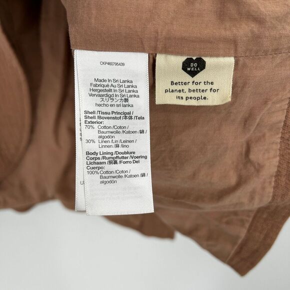 MADEWELL Women's Brown Gauzy Cotton Linen Relaxed Oversize Larsen Blazer Size XS - Picture 12 of 12